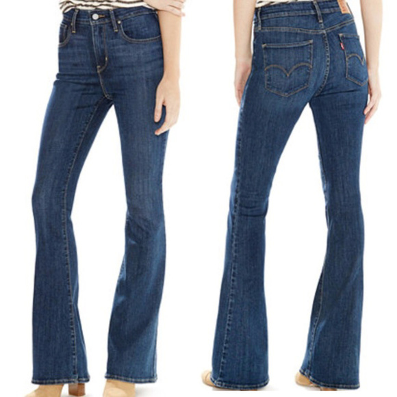 levi's high rise flare jeans